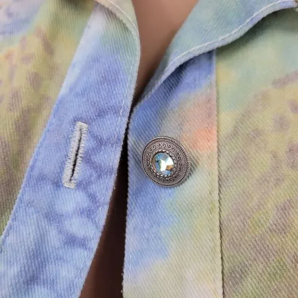 Opal Vintage Denim Abstract Snakeskin Colorful Denim Jacket & Jeans Matching Set - Picture 6 of 16